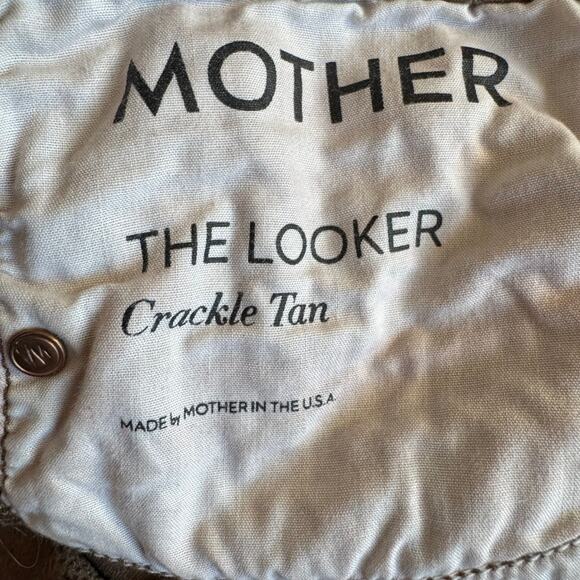 MOTHER The Looker Skinny Faux Suede Pants – "Crackle Tan" Brown Wash Size 28 - Picture 5 of 12